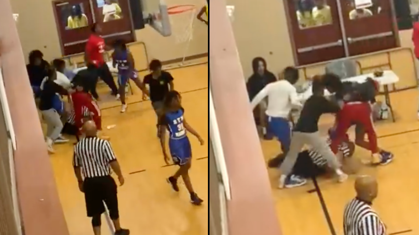 Referee Violently Attacked By Basketball Players Moments After